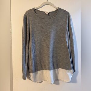 J. Crew Layered Chiffon Long Sleeve Blouse